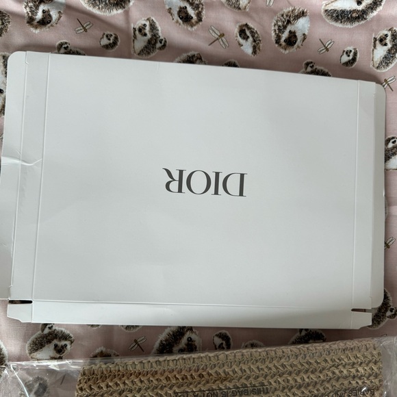 NWOT Dior Raffia Beauty Wristlet with Metallic Gold Crossbody Chain - Picture 6 of 8